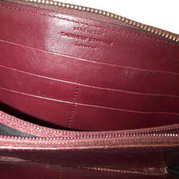 STRENESSE Gabriele STREHLE cordovan burgundy leather zip around wallet G… - Picture 3 of 6